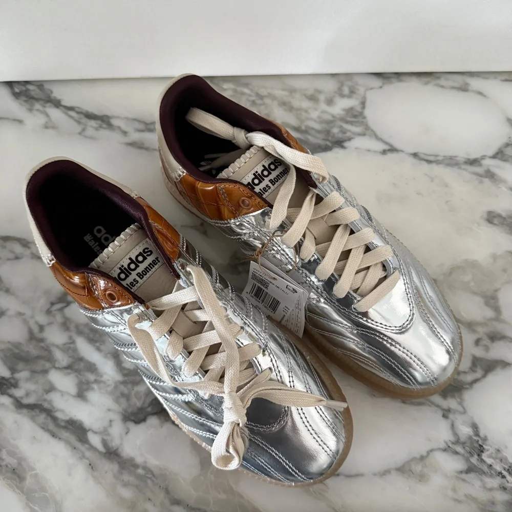 Adidas Originals Edition WALES BONNER Silver & Brown MN Samba Sneakers SZ US 7 - Picture 11 of 13